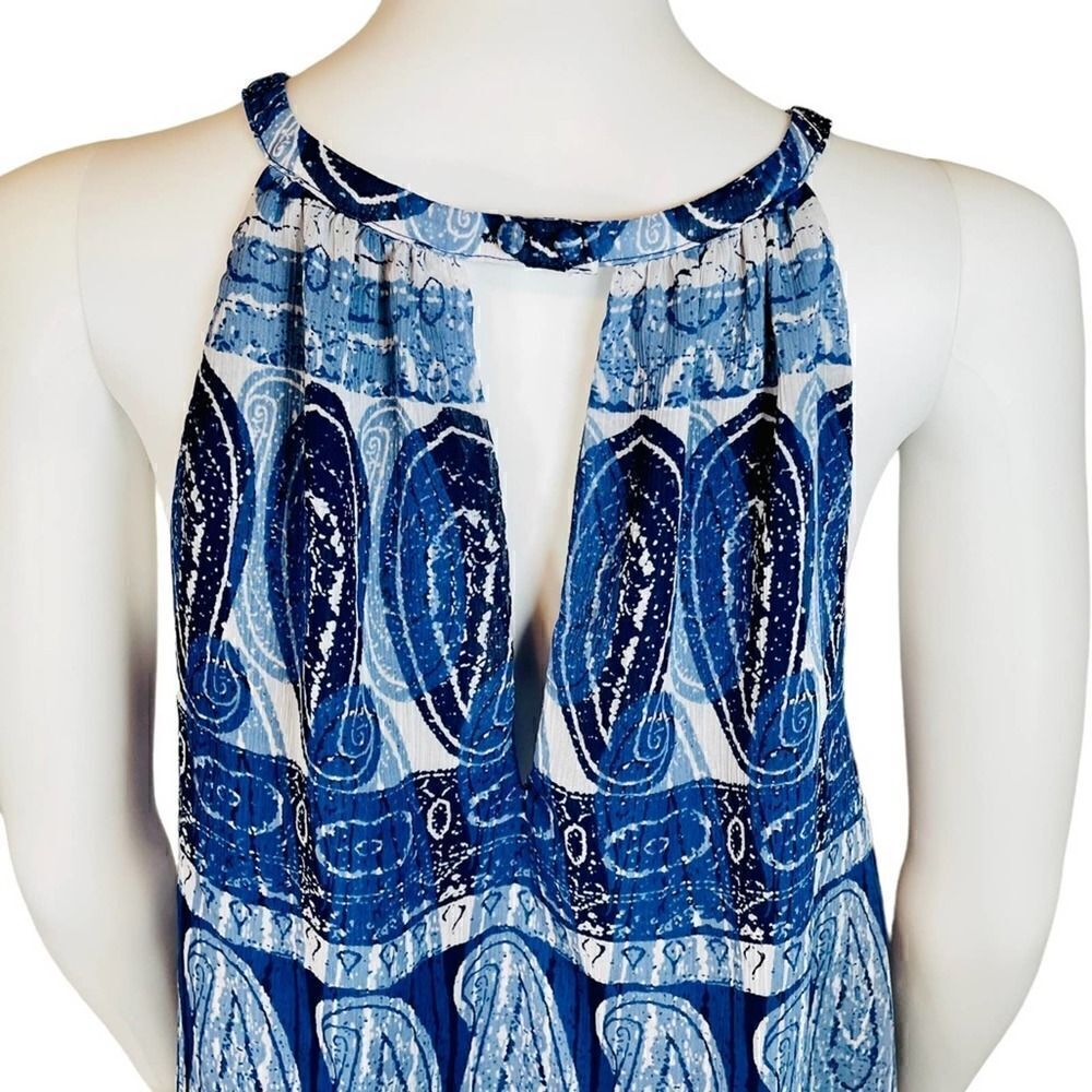 Sugarlips Paisley Print Halter Blouse Blue - Picture 7 of 11